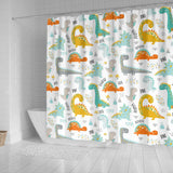 Cute Funny Kids Dinosaurs Pattern Shower Curtain Fulfilled In US