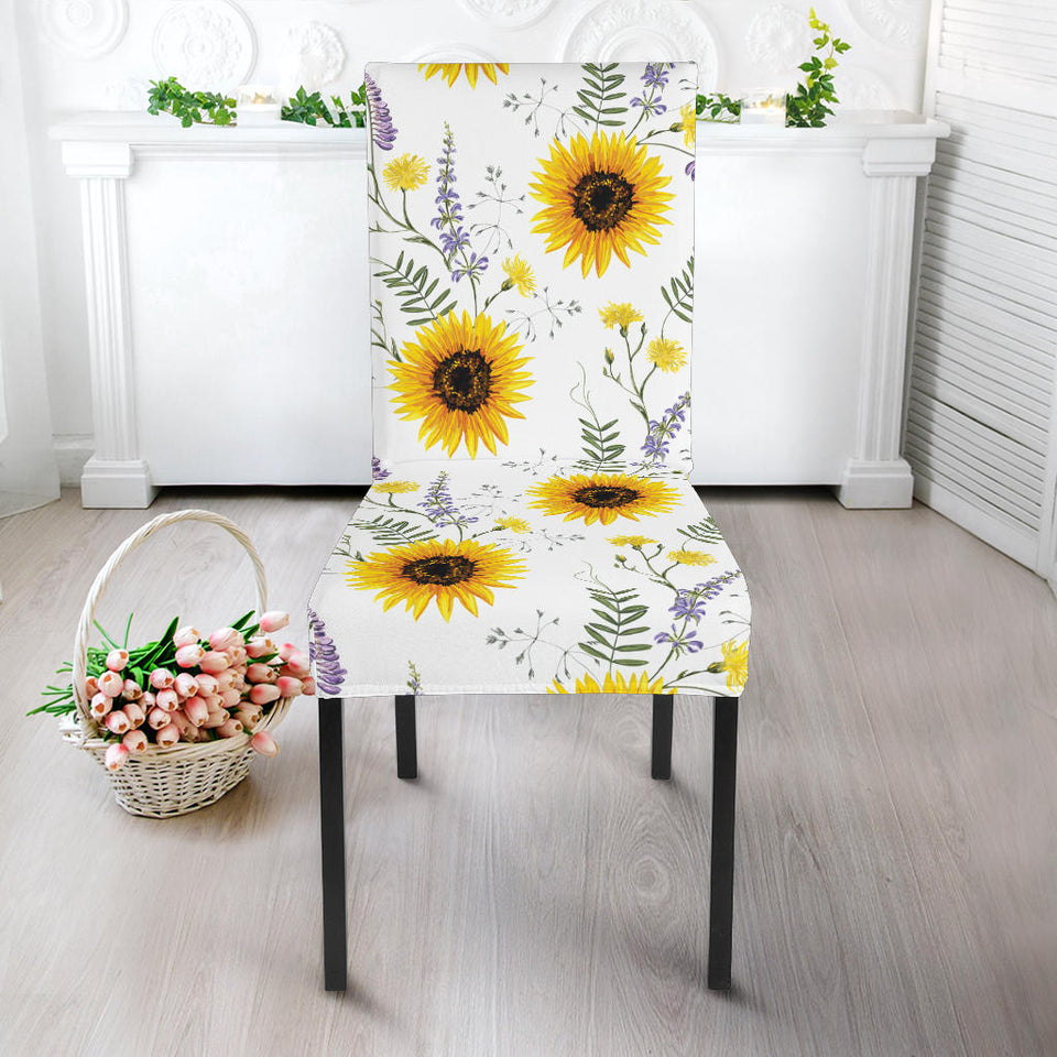 Beautiful Sunflowers Pattern Dining Chair Slipcover