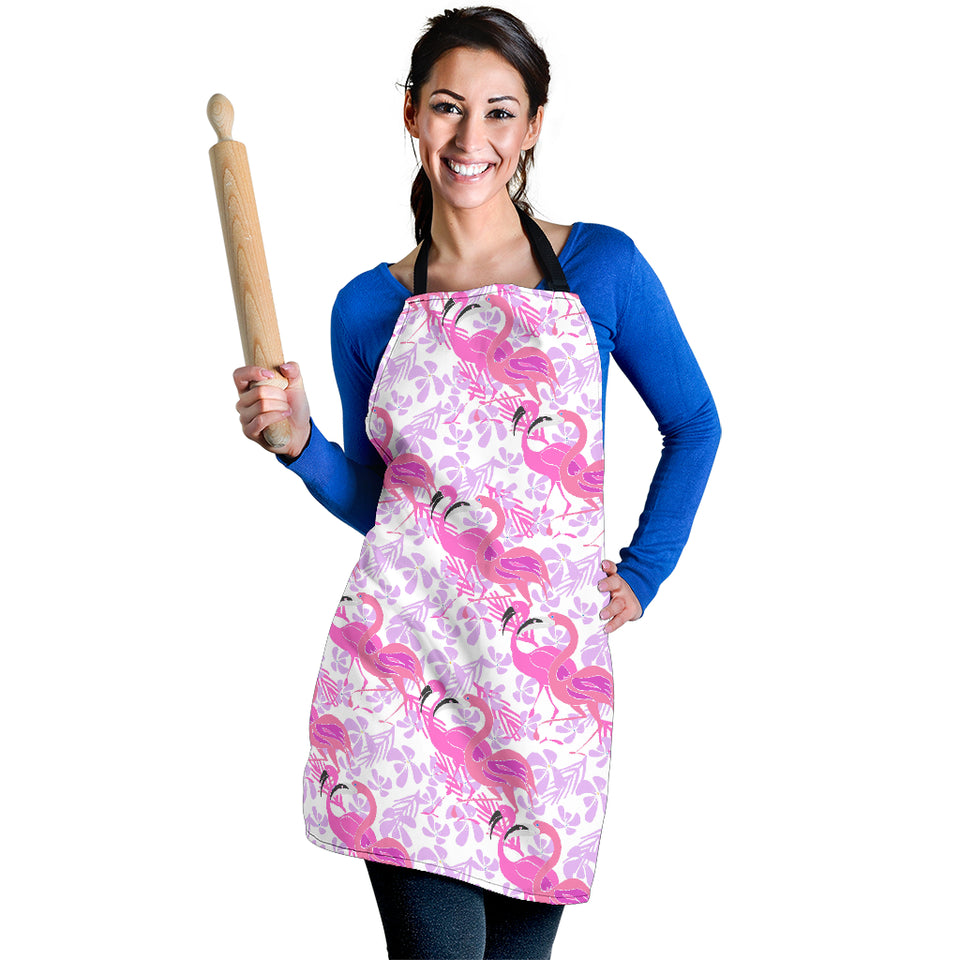 Pink Flamingo Flower Pattern Adjustable Apron
