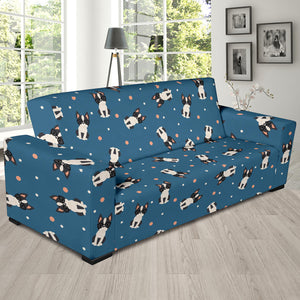 Cute Boston Terrier Dog Spattern Sofa Slipcover