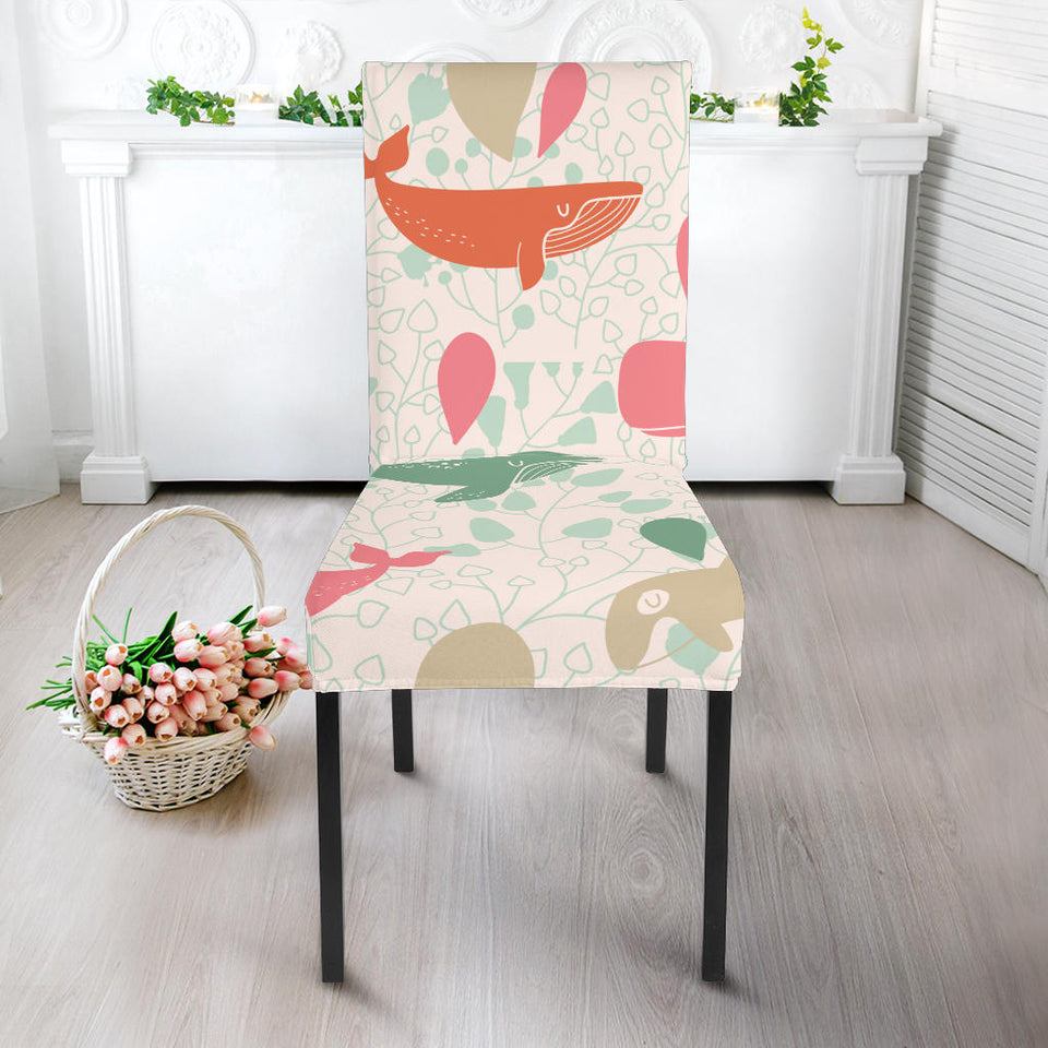 Cute Whale Pattern Dining Chair Slipcover