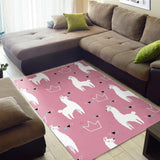 Llama Alpaca Pink Background Area Rug