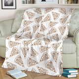 Hand Drawn Pizza Pattern Premium Blanket