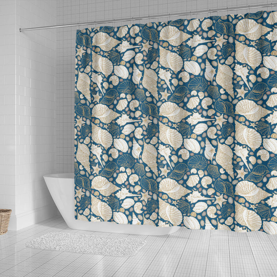 Shell Polynesian Tribal Design Pattern Shower Curtain Fulfilled In US