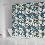 Shell Polynesian Tribal Design Pattern Shower Curtain Fulfilled In US
