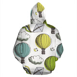 Hot Air Balloon Bird Cloud Pattern Men Women Pullover Hoodie