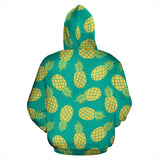 Pineapples Pattern Green Background Men Women Pullover Hoodie