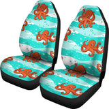 Octopuses Sea Wave Background Universal Fit Car Seat Covers