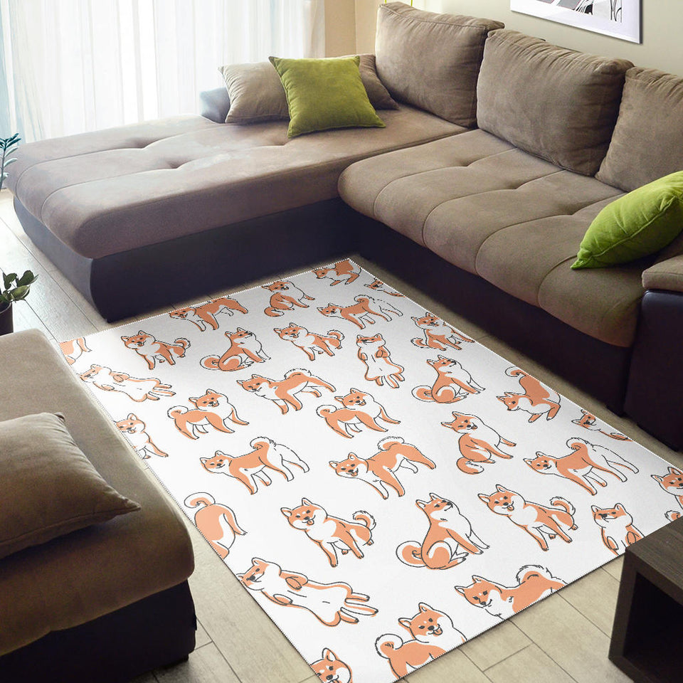 Shiba Inu Dog Pattern Area Rug
