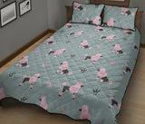 poodle dog pattern Quilt Bed Set