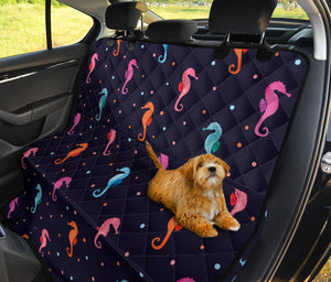 Watercolor Colorful Seahorse Pattern Dog Car Seat Covers