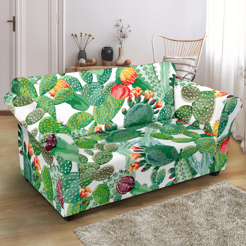 Cactus Design Pattern Copy Loveseat Couch Slipcover