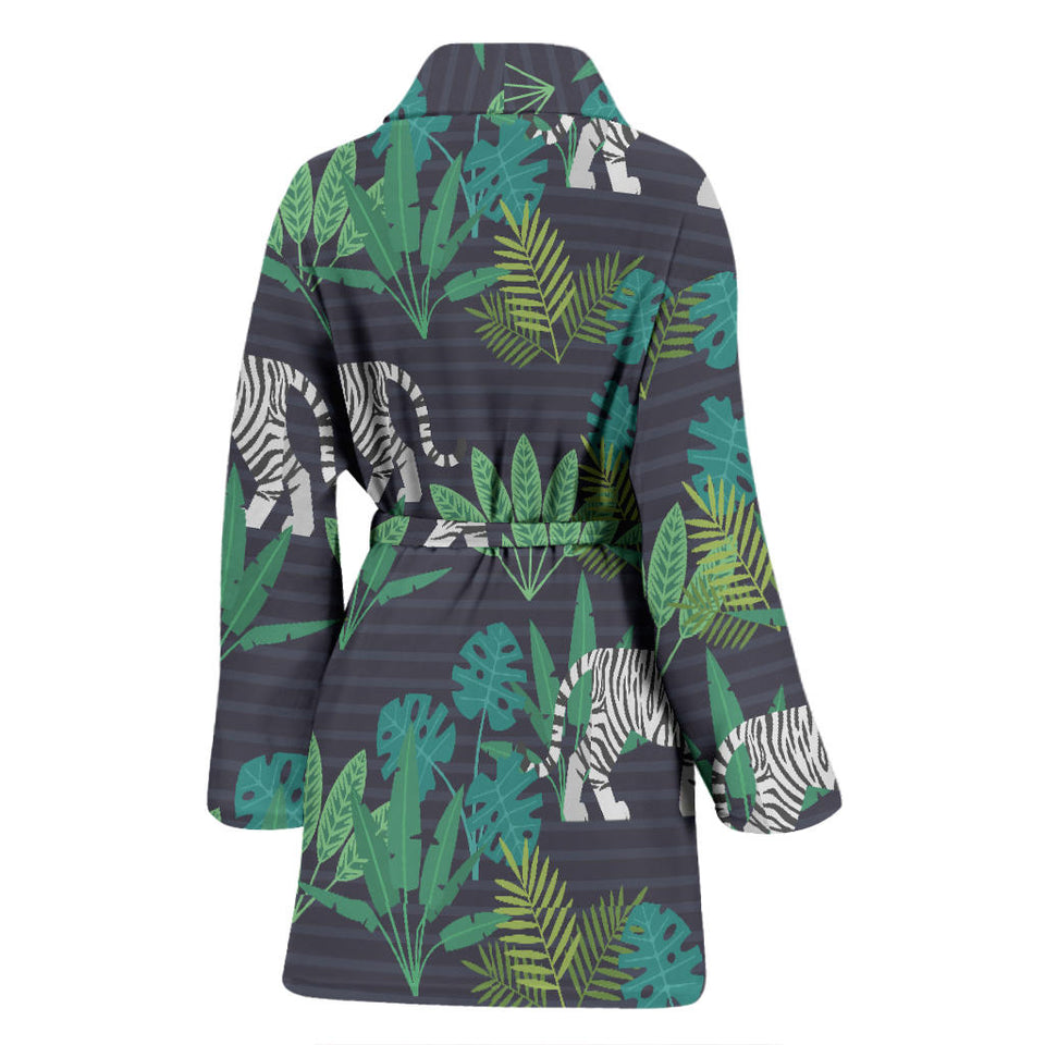 White Bengal Tigers Tropical Plant Women'S Bathrobe