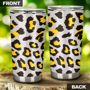 Gray Leopard Print Pattern Tumbler