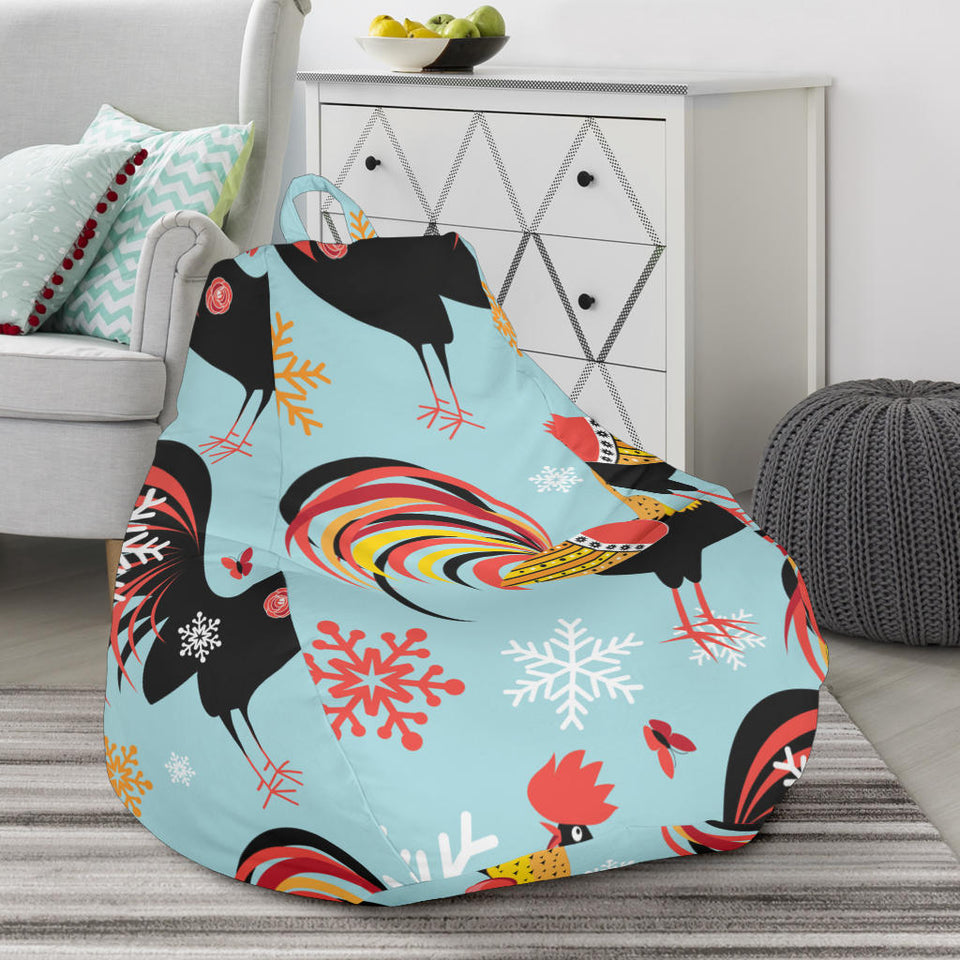 Rooster Chicken Cock Snowfalke Bean Bag Cover