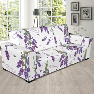 Lavender Flower Design Pattern Sofa Slipcover