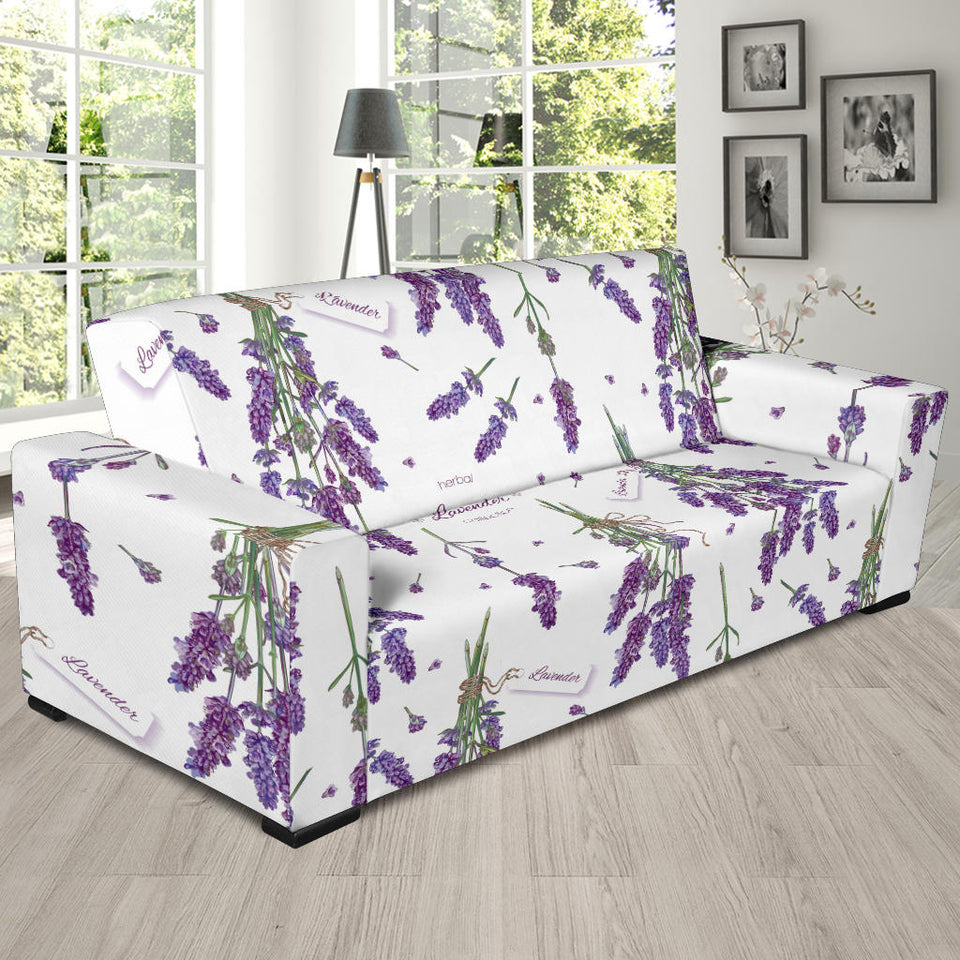 Lavender Flower Design Pattern Sofa Slipcover