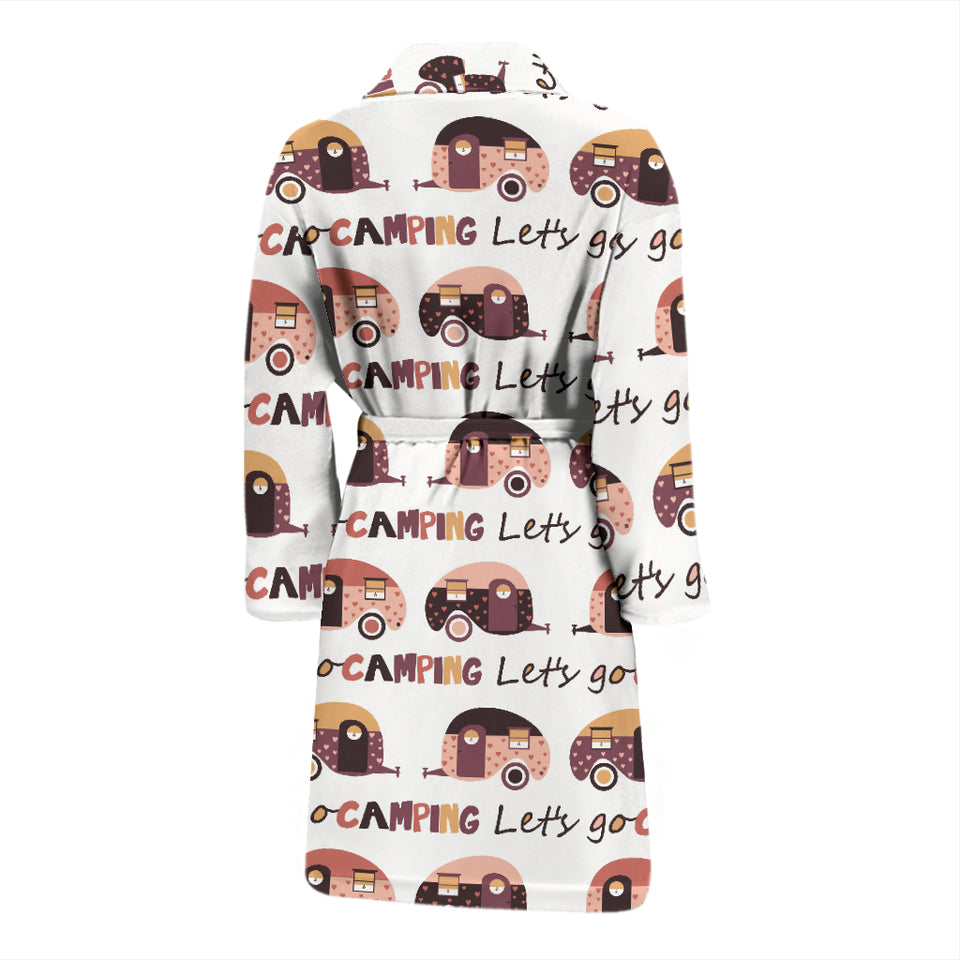 Camper Van Pattern Print Design 01 Men's Bathrobe