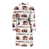 Camper Van Pattern Print Design 01 Men's Bathrobe