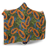 Colorful Papaya Tropical Leaves Hooded Blanket