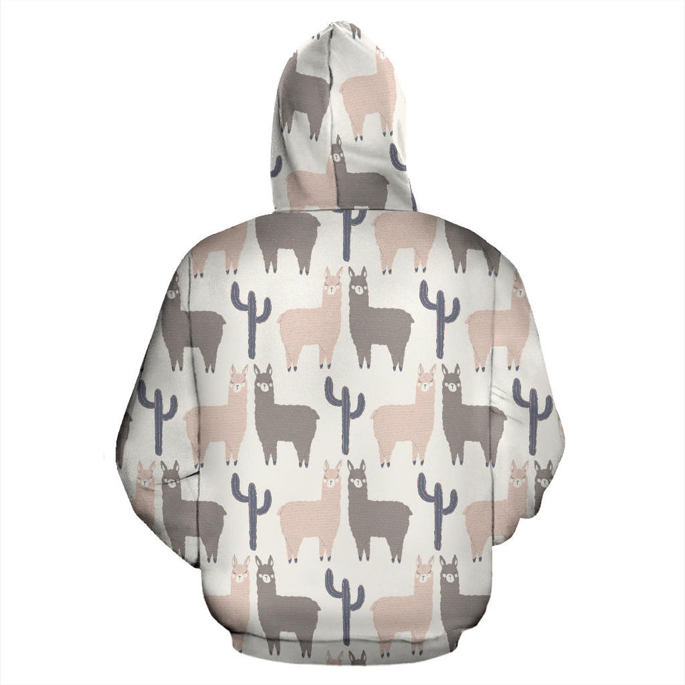 Llama Alpaca Pattern Men Women Pullover Hoodie