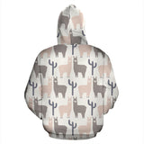 Llama Alpaca Pattern Men Women Pullover Hoodie