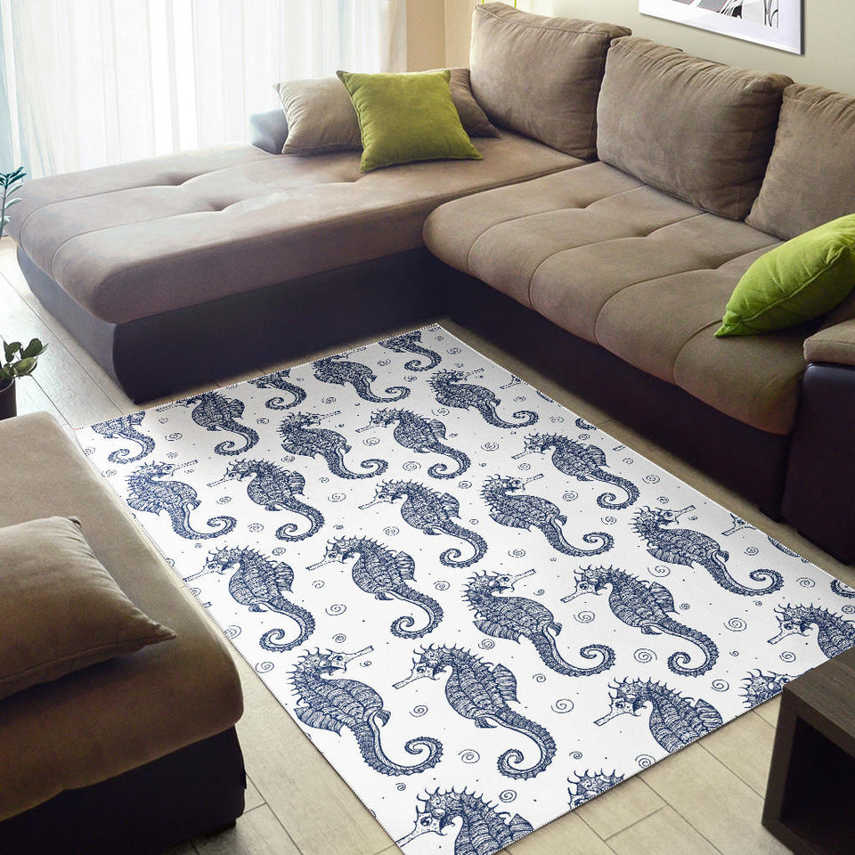 Seahorse Pattern Background Area Rug