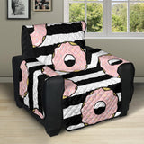 Donuts pink icing striped pattern Recliner Cover Protector