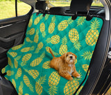 Pineapples Pattern Green Background Dog Car Seat Covers