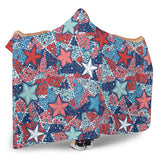 Hand Drawn Colorful Starfish Hooded Blanket