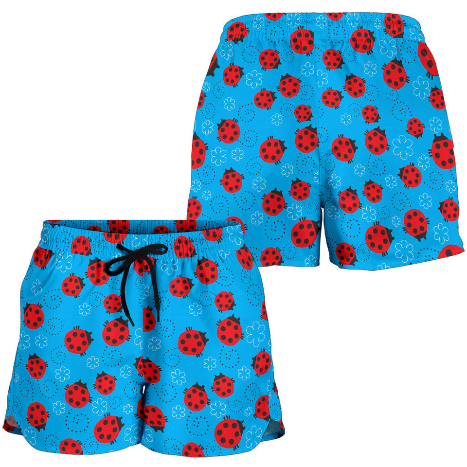 Ladybug Pattern Print Design 02 Women Shorts