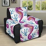 Purple seahorse blue coral pattern Recliner Cover Protector