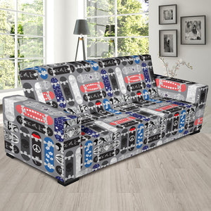 Skate Board Pattern Print Design 04  Sofa Slipcover