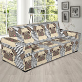 Happy Pug Pattern Sofa Slipcover