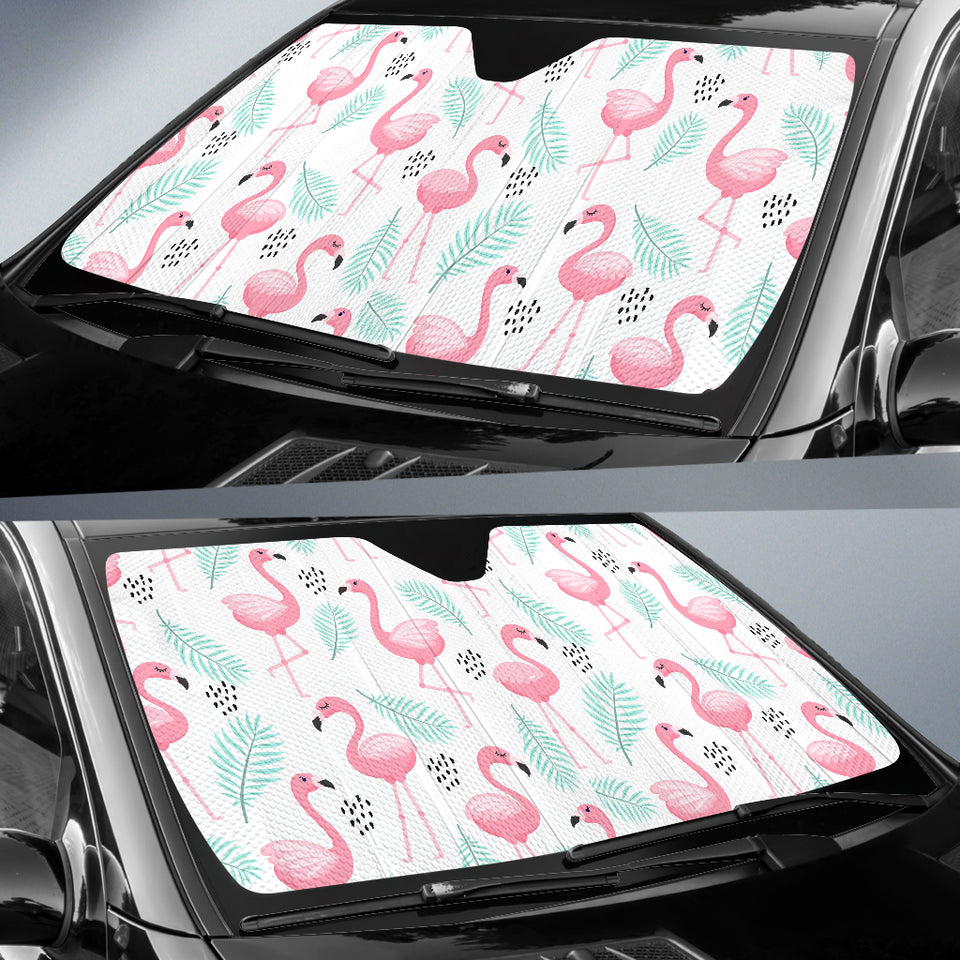 Cute Flamingo Pattern Car Sun Shade