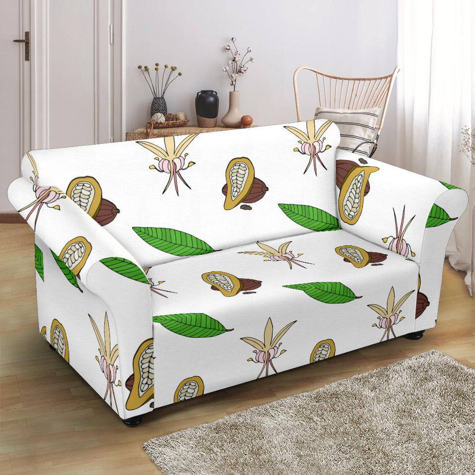 Color Hand Drawn Cocoa Pattern Loveseat Couch Slipcover