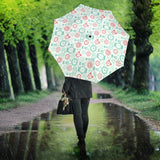 Clock Time Pattern Blackground Umbrella
