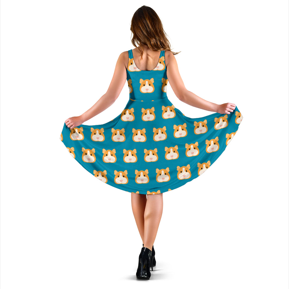 Guinea Pig Pattern Print Design 03 Sleeveless Midi Dress