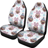 Cute Pug Hat Rabbit Costume Pattern  Universal Fit Car Seat Covers
