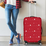 Christmas Tree Star Snow Red Background Luggage Covers