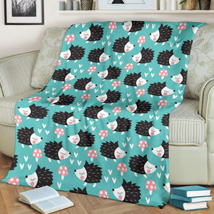 Hedgehog Pattern Print Design 03 Premium Blanket