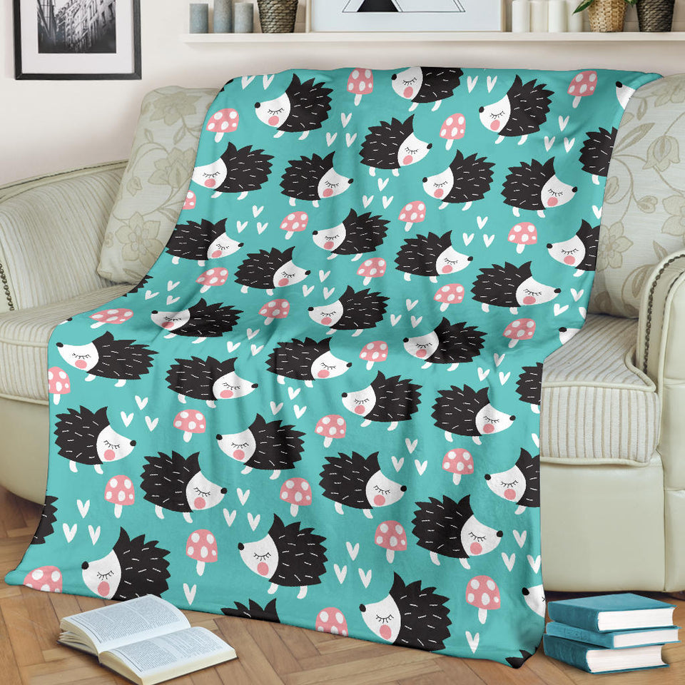 Hedgehog Pattern Print Design 03 Premium Blanket