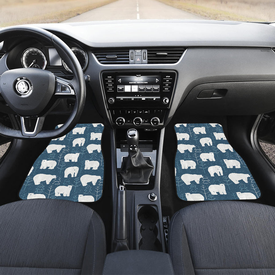 Polar Bear Mother Her Child Pattern Front Car Mats