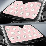Clock Pattern Pink Blackground Car Sun Shade