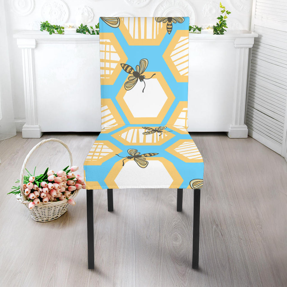 Bee Honeycomb Pattern Dining Chair Slipcover