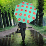 Grapefruit Green Background Umbrella