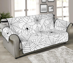 Spider web cobweb pattern white background Sofa Cover Protector