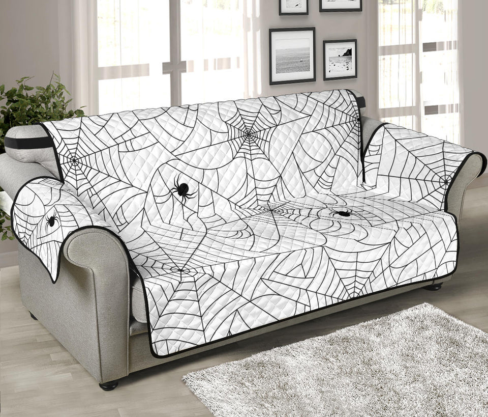 Spider web cobweb pattern white background Sofa Cover Protector