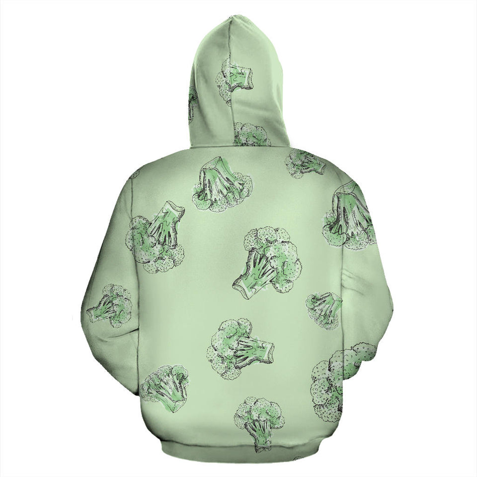 Broccoli Sketch Pattern Men Women Pullover Hoodie