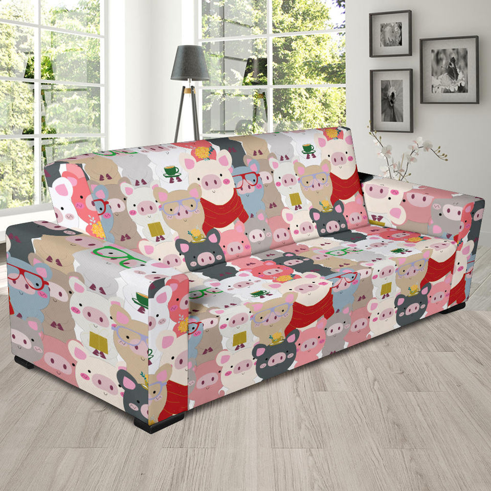 Pig Pattern Print Design 02  Sofa Slipcover